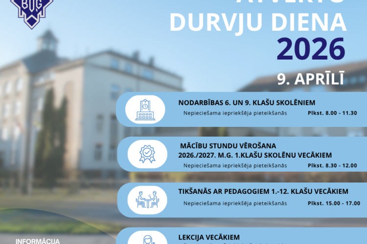 Atvērto durvju diena – 9.aprīlī