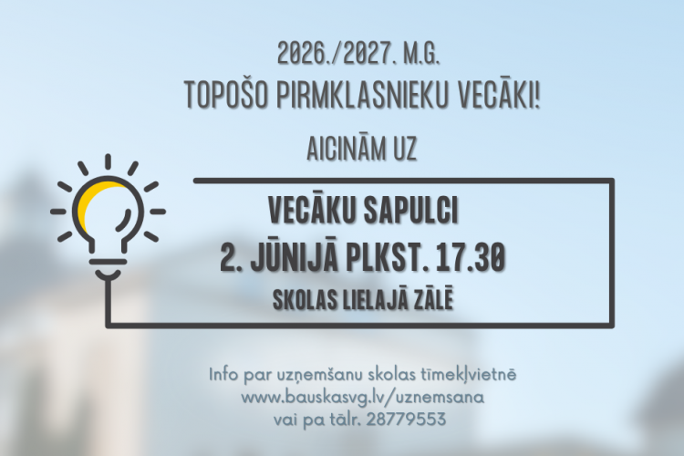 Vecāku sapulce topošajiem pirmklasniekiem